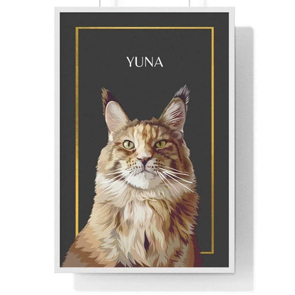 single pet portrait white frame