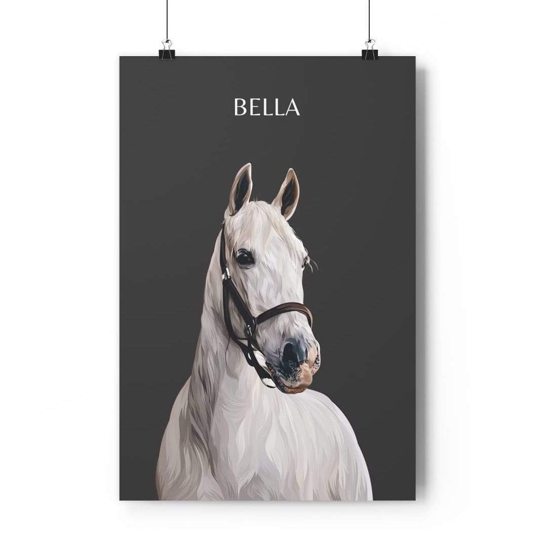 one pet portrait charcoal poster