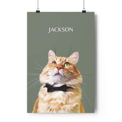 one pet portrait green poster