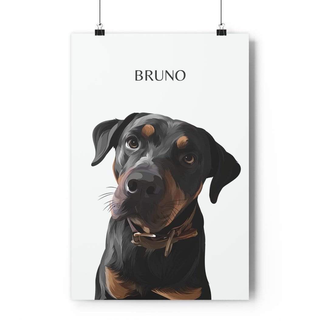 single pet portrait off-white poster