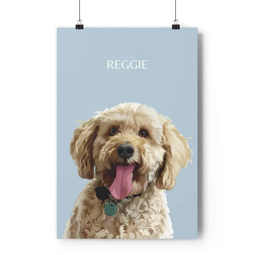 one pet portrait blue