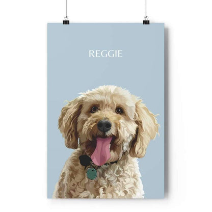 one pet portrait blue