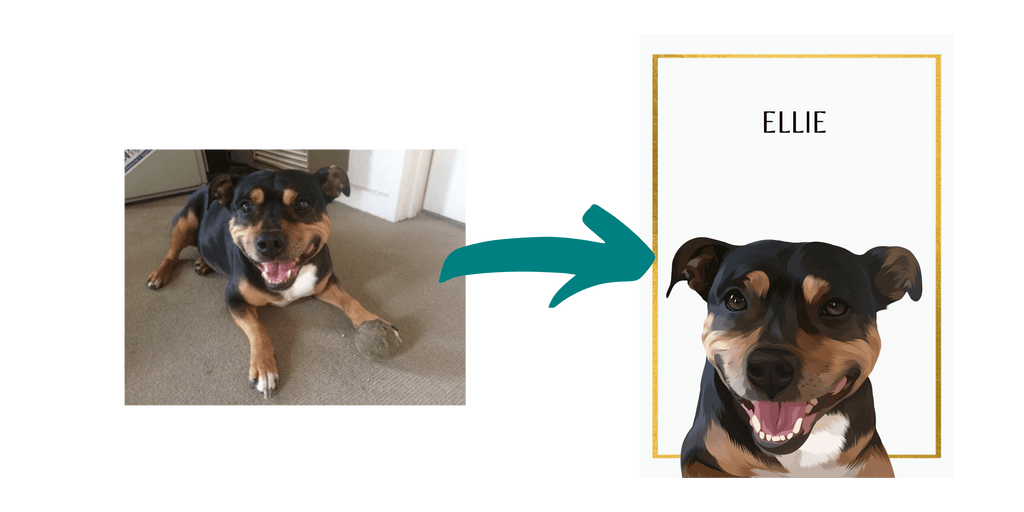 pet photo to pet portrait example