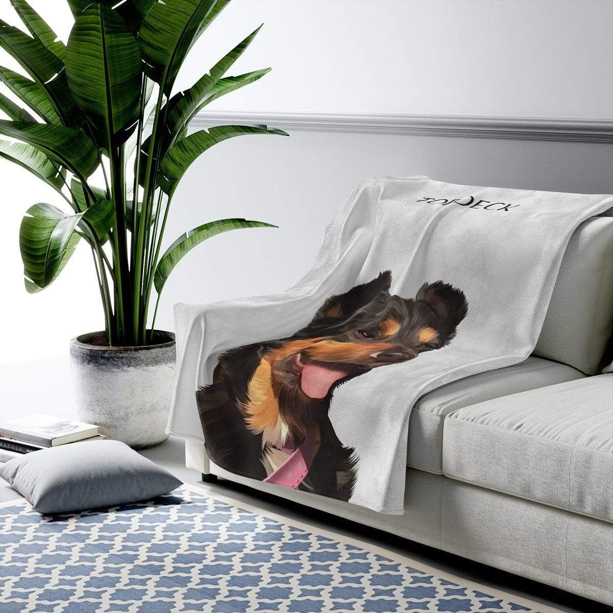 Custom Dog Blanket Personalized Pet Photo Blanket Painted Art Portrait  Feelce Blanket – santacalcetines